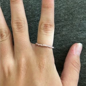 handmade twist wire adjustable ring rose gold